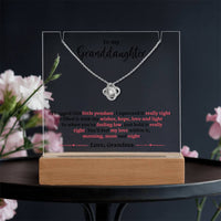 Load image into Gallery viewer, Unique Keepsake Granddaughter Necklace with Message Plaque
