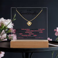 Load image into Gallery viewer, Unique Keepsake Granddaughter Necklace with Message Plaque

