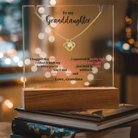 Load image into Gallery viewer, Unique Keepsake Granddaughter Necklace with Message Plaque
