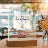 Load image into Gallery viewer, Unique Keepsake Granddaughter Necklace with Message Plaque
