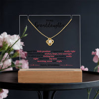 Load image into Gallery viewer, Unique Keepsake Granddaughter Necklace with Message Plaque

