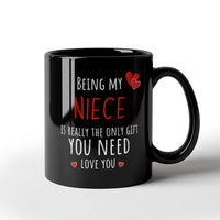 Load image into Gallery viewer, Niece Mug - Only Gift Red Heart - Funny Black 11oz Mug

