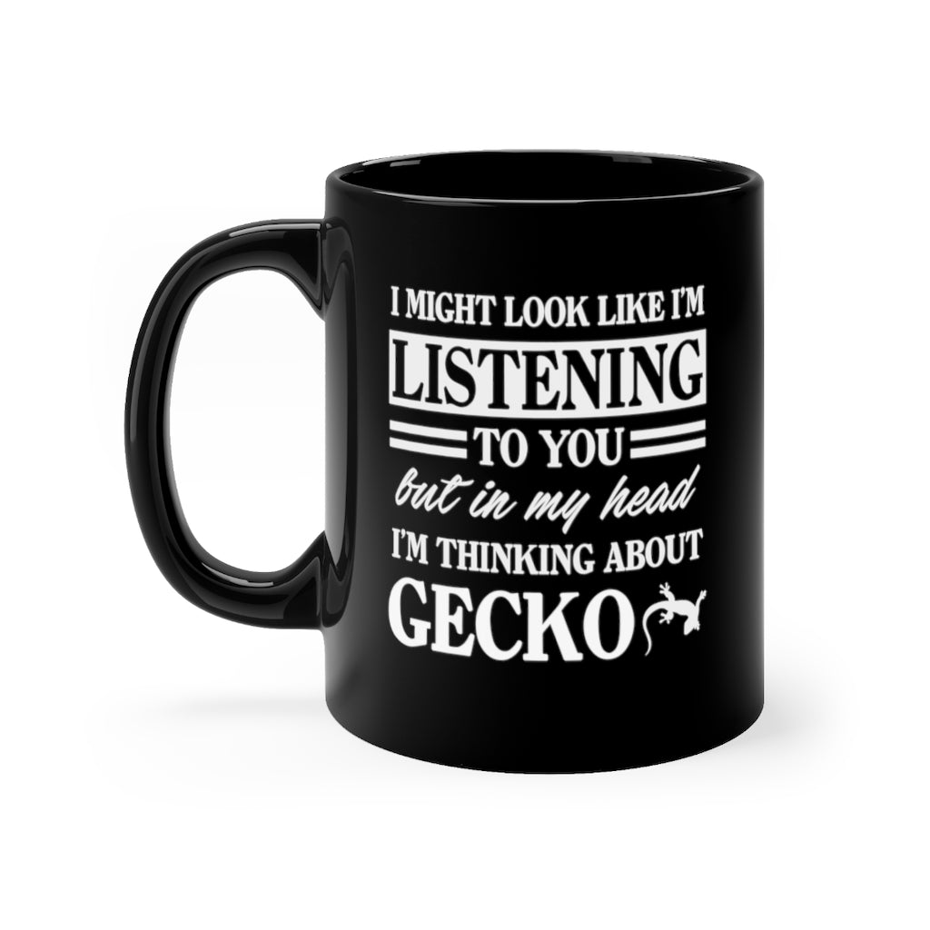 Funny Black Coffee Mug for Gecko Lovers - Birthday Present - Christmas Gift