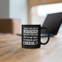 Load image into Gallery viewer, Funny Black Coffee Mug for Cheese Lovers - Birthday Present - Christmas Gift

