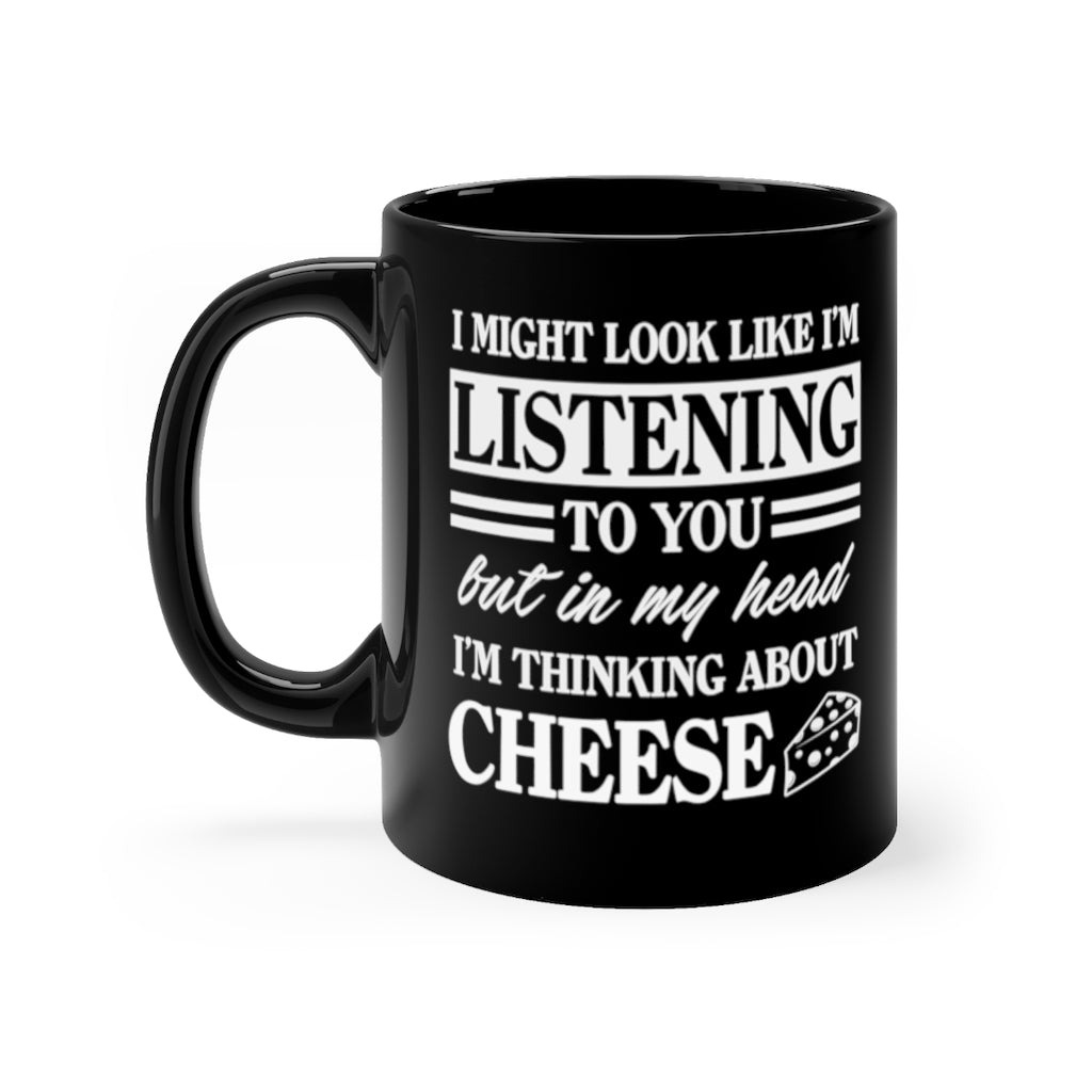 Funny Black Coffee Mug for Cheese Lovers - Birthday Present - Christmas Gift