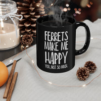 Load image into Gallery viewer, Funny Black Coffee Mug for Ferret Lovers - Birthday Present - Christmas Gift
