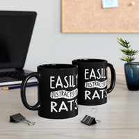 Load image into Gallery viewer, Funny Mug For Rat Lovers - Easily Distracted by Rats - Christmas Gift - Birthday Gift
