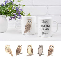 Load image into Gallery viewer, Personalized White Mug - With Owl my Love - Woodland Owls
