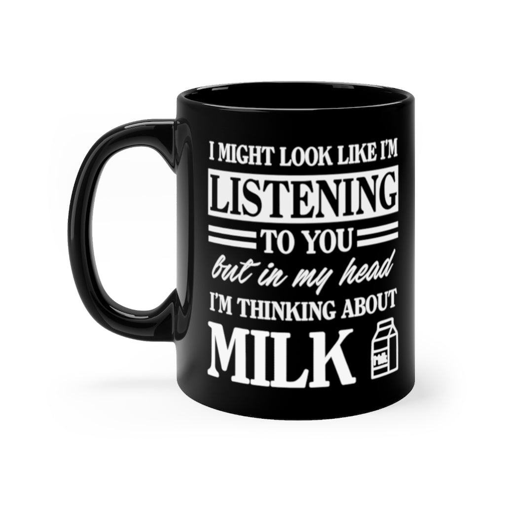 Funny Black Coffee Mug for Milk Lovers - Birthday Present - Christmas Gift