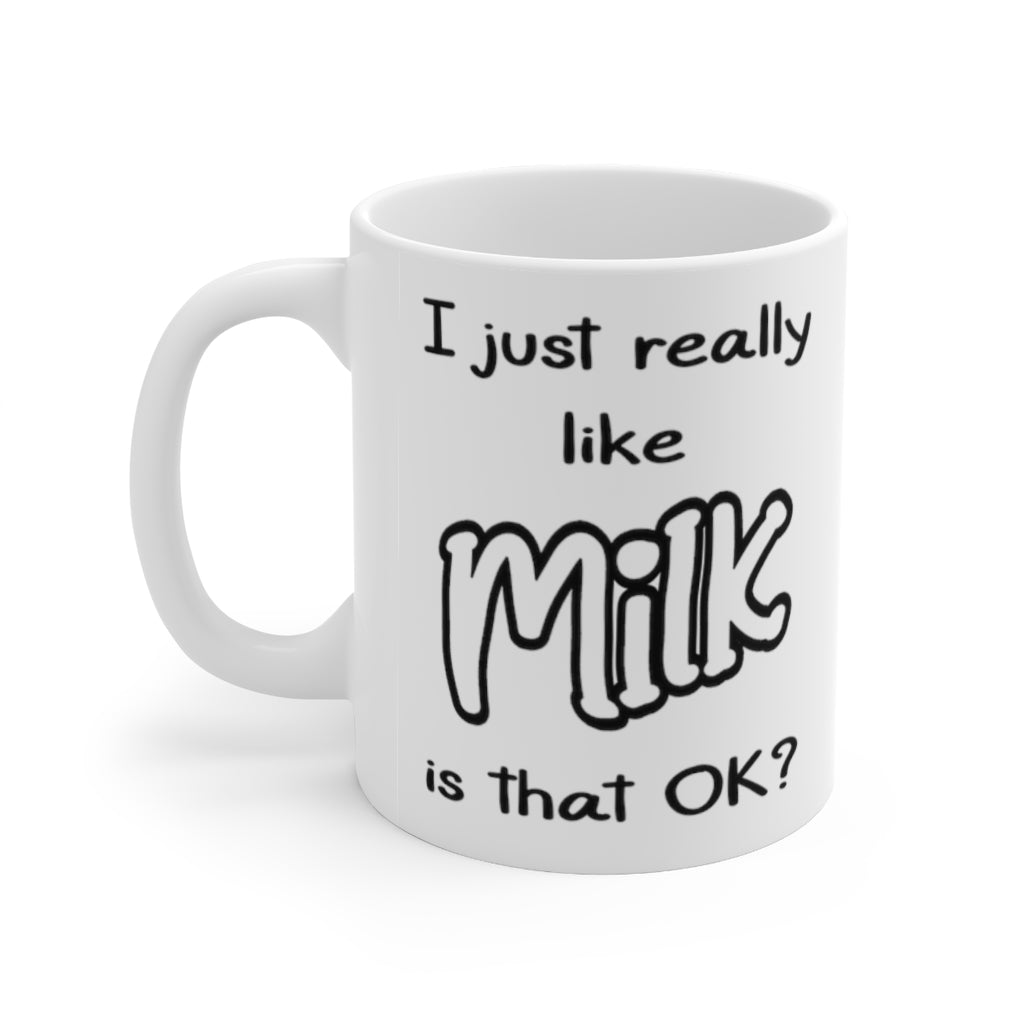 Funny Mug Gift For Milk Lovers - I Just Like Milk - Birthday Present - Christmas Gift