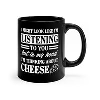 Load image into Gallery viewer, Funny Black Coffee Mug for Cheese Lovers - Birthday Present - Christmas Gift
