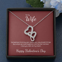 Load image into Gallery viewer, To My Wife - Double Hearts Necklace - Valentines - all I ever wanted
