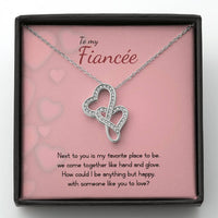 Load image into Gallery viewer, To My Fiancée - Double Hearts Necklace - someone like you
