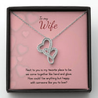Load image into Gallery viewer, To My Wife - Double Hearts Necklace - Valentines - someone like you
