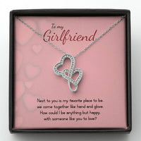 Load image into Gallery viewer, To My Girlfriend - Double Hearts Necklace - Valentines - someone like you
