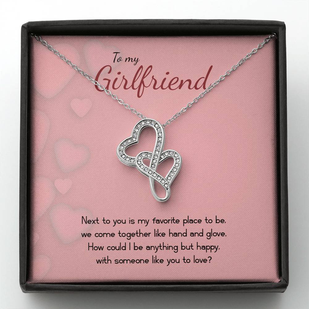 To My Girlfriend - Double Hearts Necklace - Valentines - someone like you