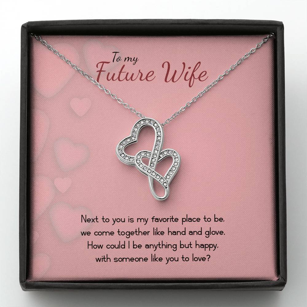 To My Future Wife - Double Hearts Necklace - Valentines - someone like you