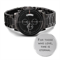 Load image into Gallery viewer, Engraved Black Chronograph Watch - For Those That Love - Gift for Men
