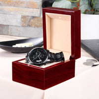Load image into Gallery viewer, Engraved Black Chronograph Watch - When I Tell You I Love You - Gift for Men
