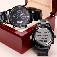 Load image into Gallery viewer, Engraved Black Chronograph Watch - For Those That Love - Gift for Men
