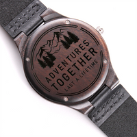 Load image into Gallery viewer, Engraved Wooden Watch - Adventures Together - Gift for Men
