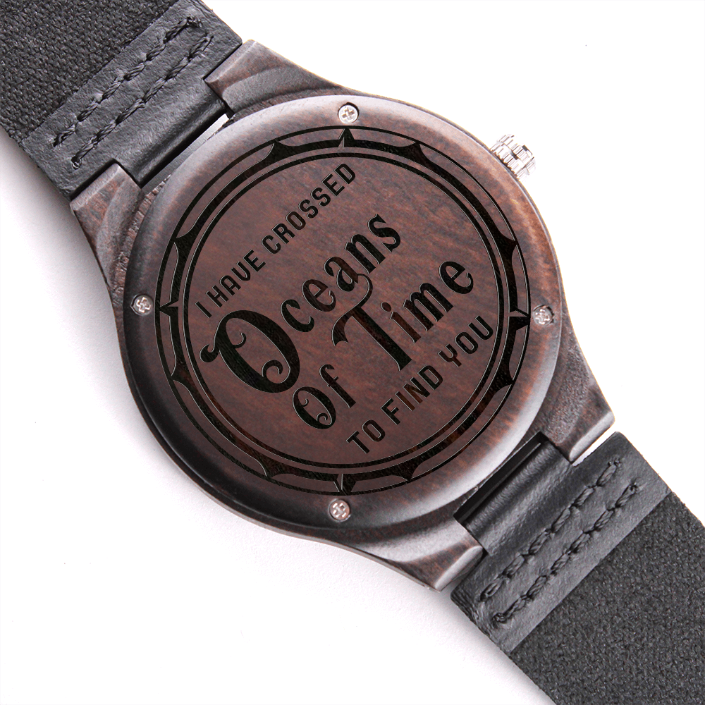 Engraved Wooden Watch - Oceans of Time - Gift for Men