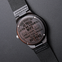 Load image into Gallery viewer, Engraved Wooden Watch - Proud to be Your Wife - Gift for Men

