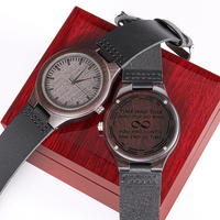 Load image into Gallery viewer, Engraved Wooden Watch - Time and Tide - Gift for Men

