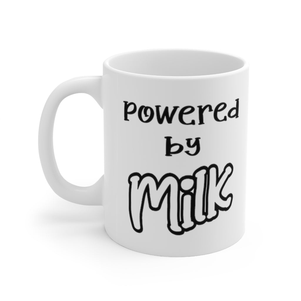 Funny Mug Gift For Milk Lovers - Powered by Milk - Birthday Present - Christmas Gift
