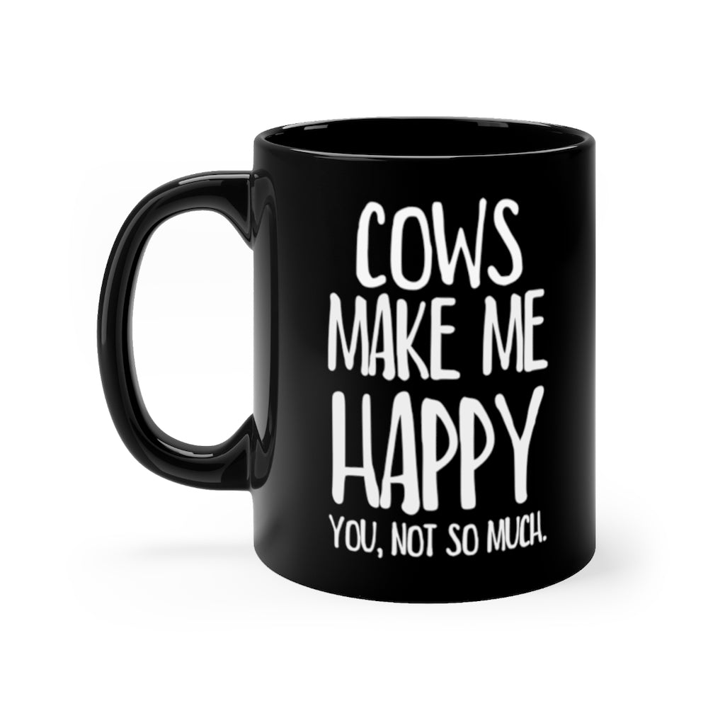 Funny Black Coffee Mug for Cow Lovers - Birthday Present - Christmas Gift