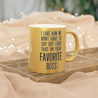 Load image into Gallery viewer, Funny Metallic Coffee Mug Gift For Your Boss - Birthday Present or Christmas Gift - Silver or Gold
