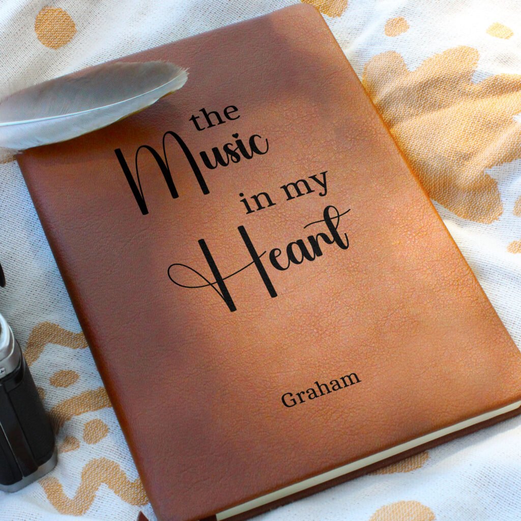 Songwriting Leather Journal - Music in my Heart